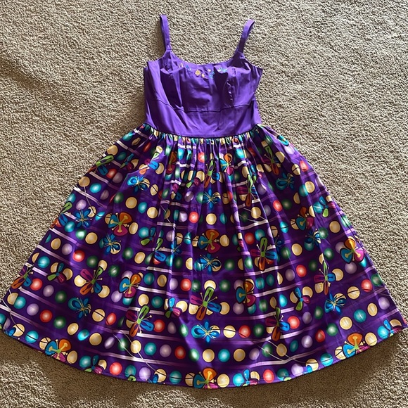 Disney Purple Midi Dress with Colorful Patterns - Picture 1 of 9